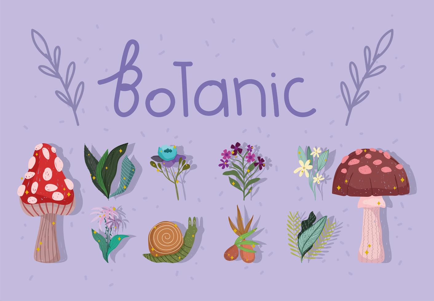 botanic natural banner vector