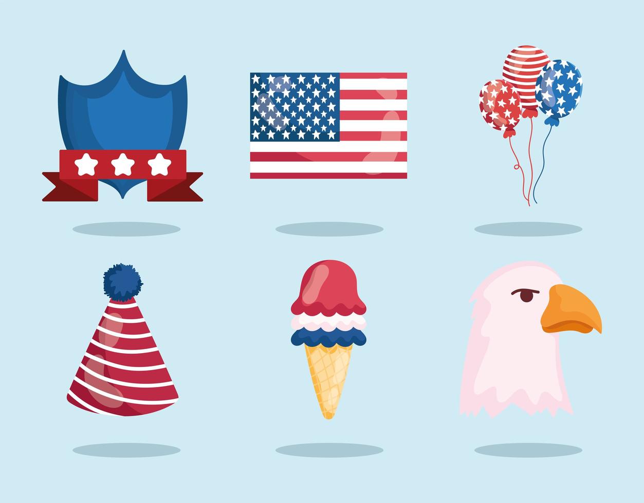 4 July american collection vector