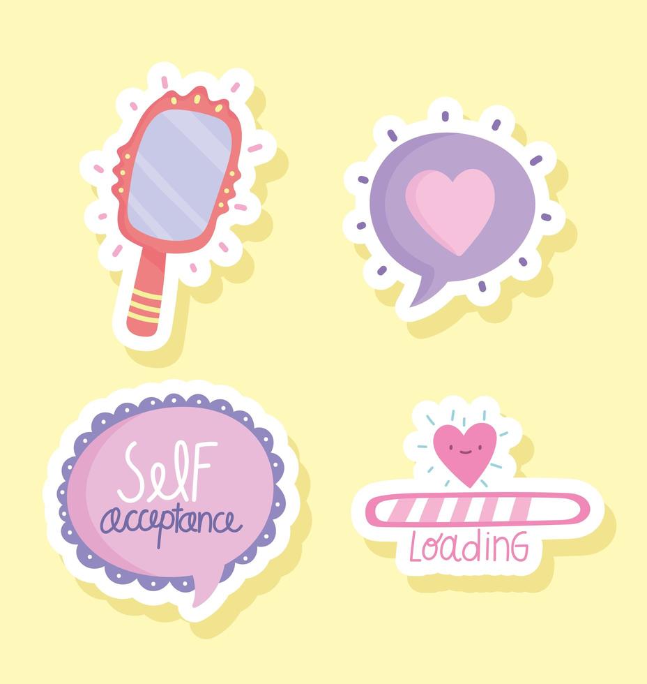 self acceptance icons vector