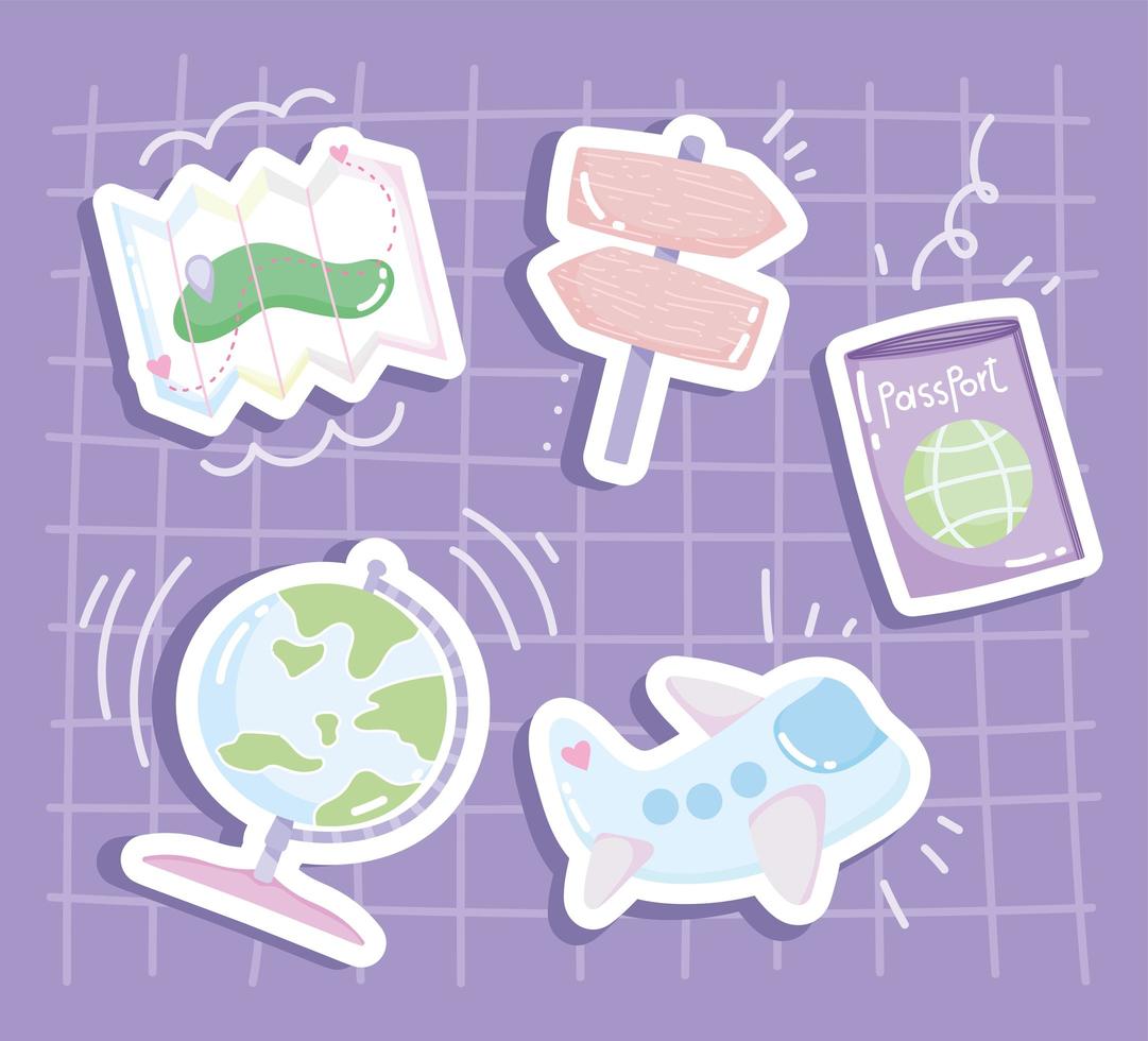 travel sticker collection vector