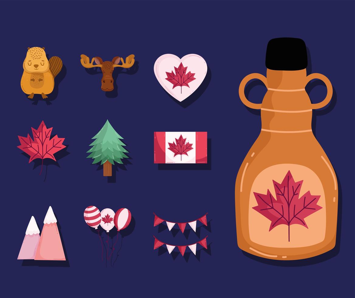 canada day set vector