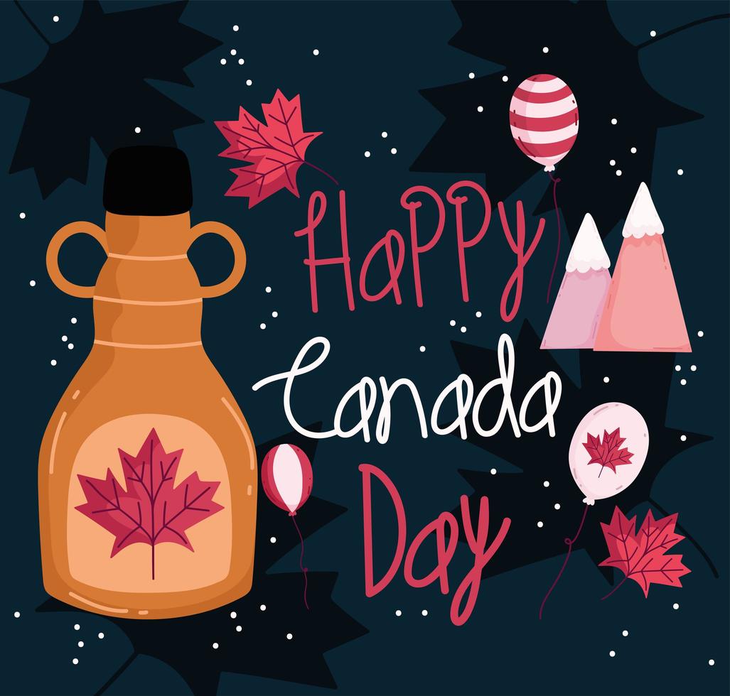 happy canada celebration vector