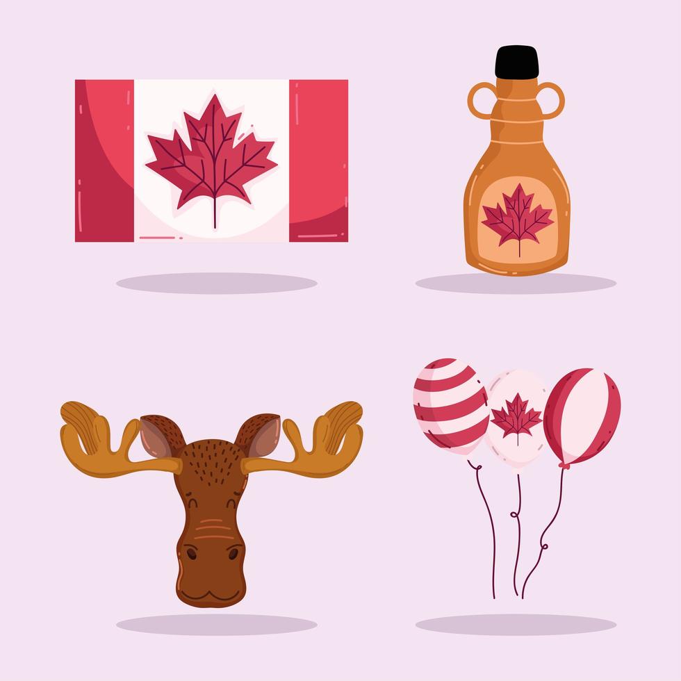 canadá, icono, conjunto vector