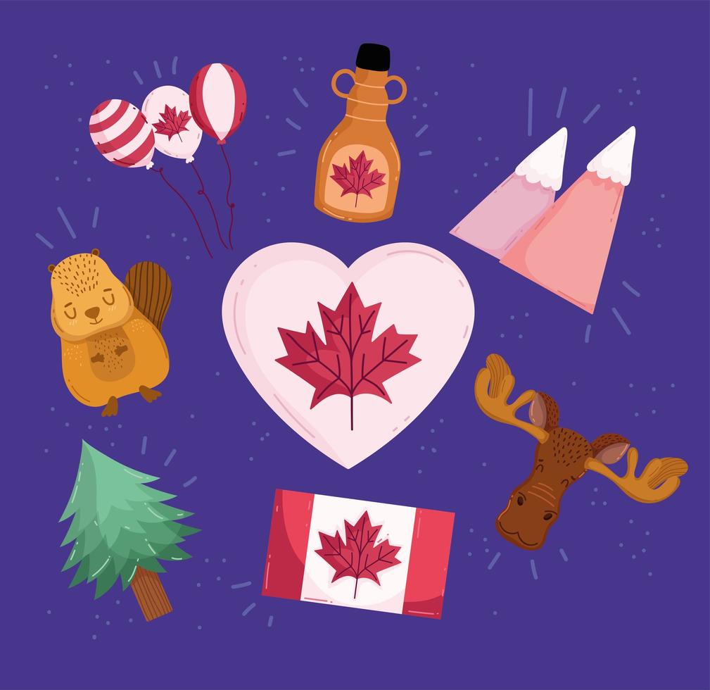 canada collection icons vector