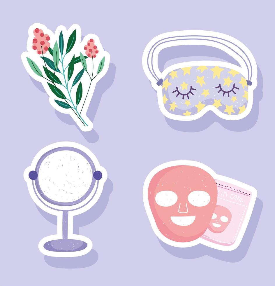 set cosmetics care vector
