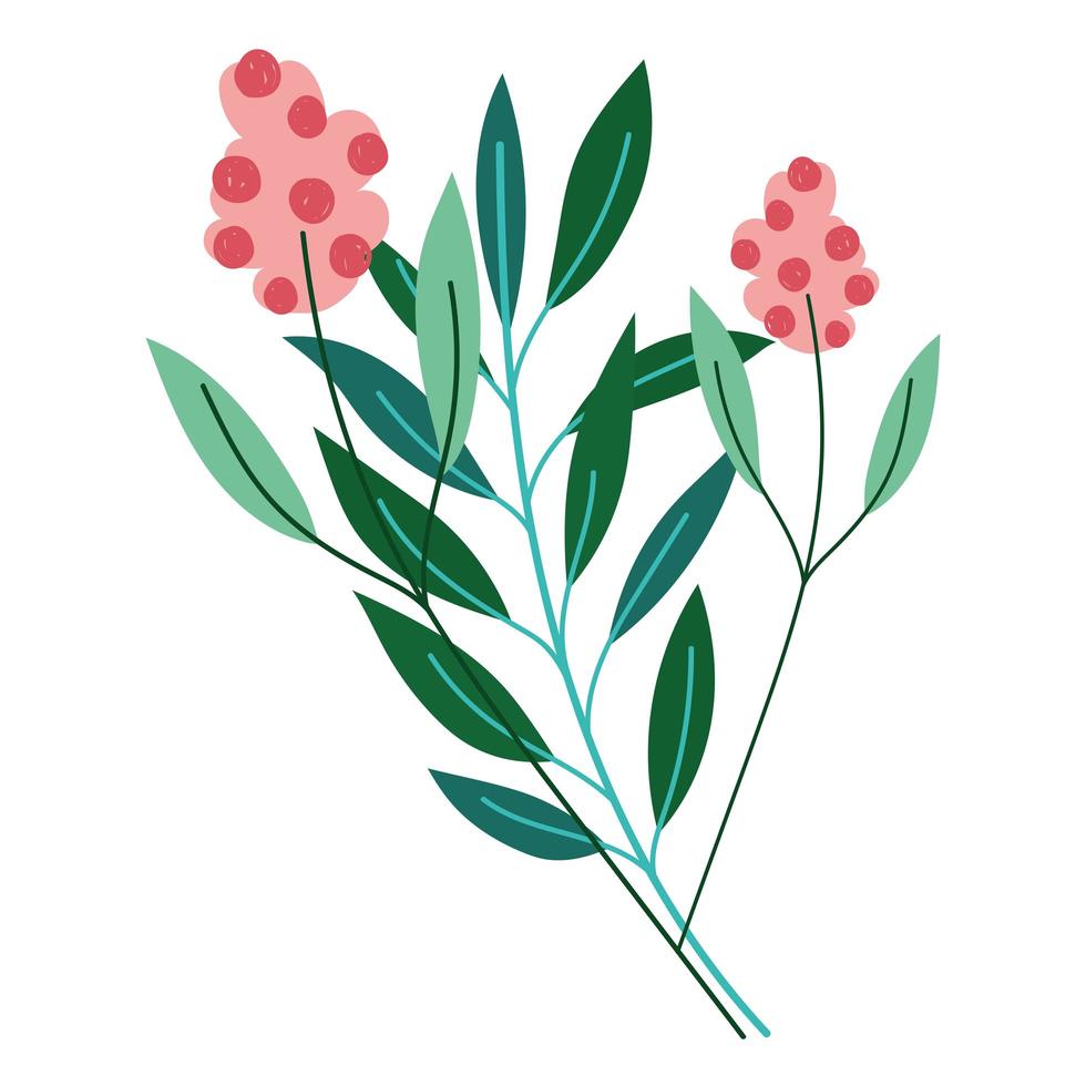 flowers stem leaves vector