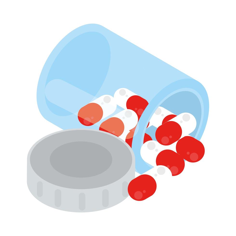 pills pouring bottle medicine vector