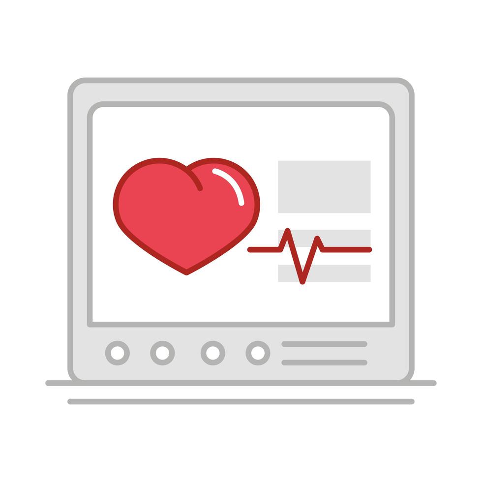 monitoring heartbeat medical vector