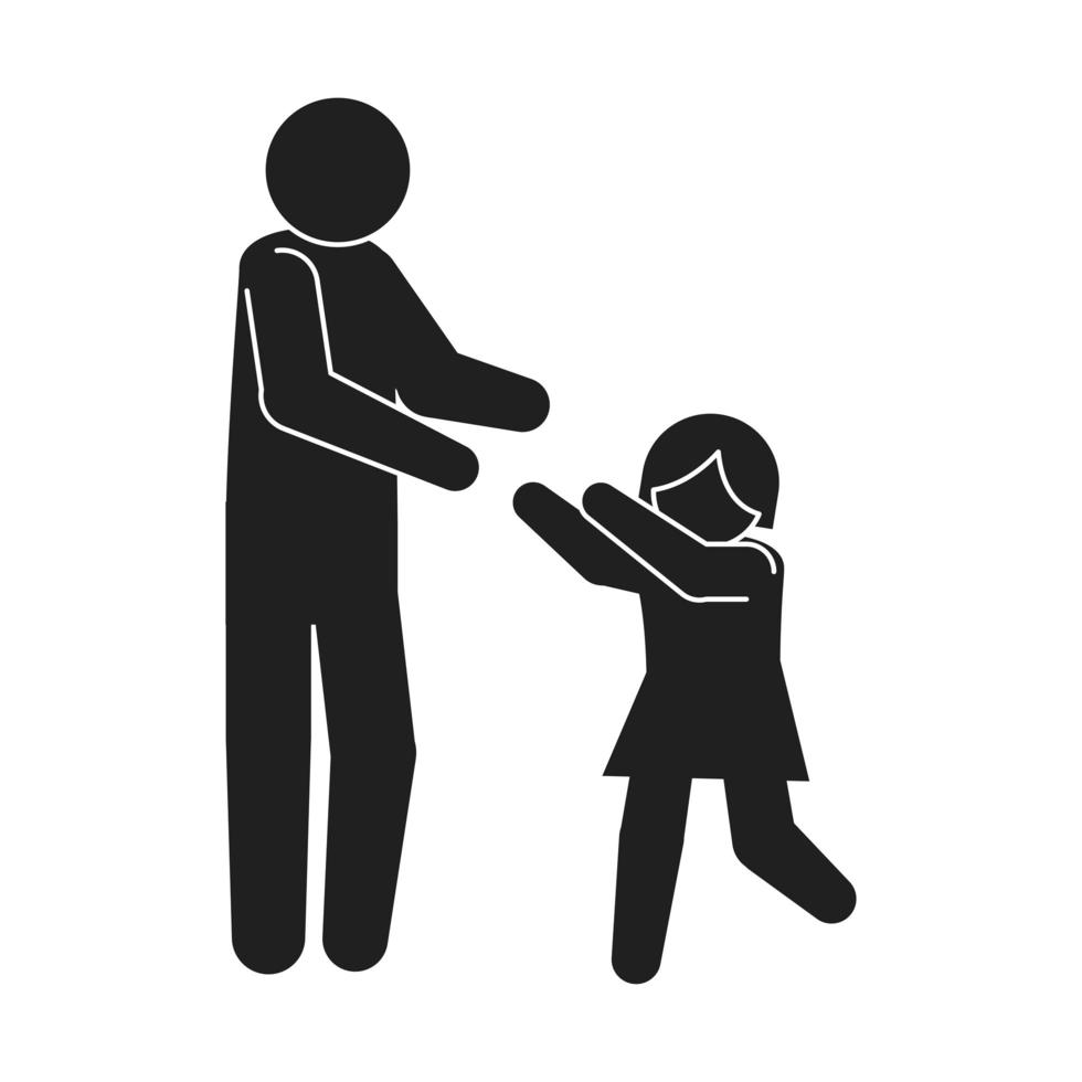 father daughter pictogram vector