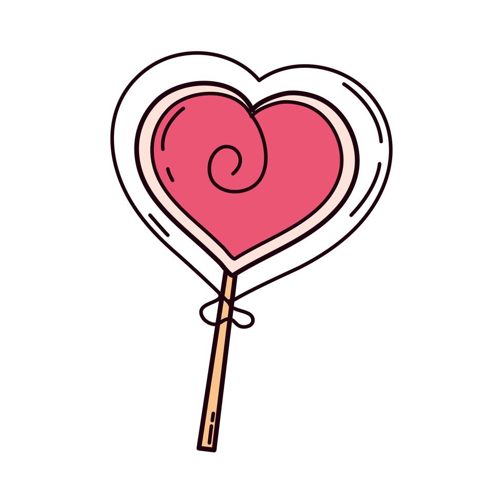 candy in stick love vector