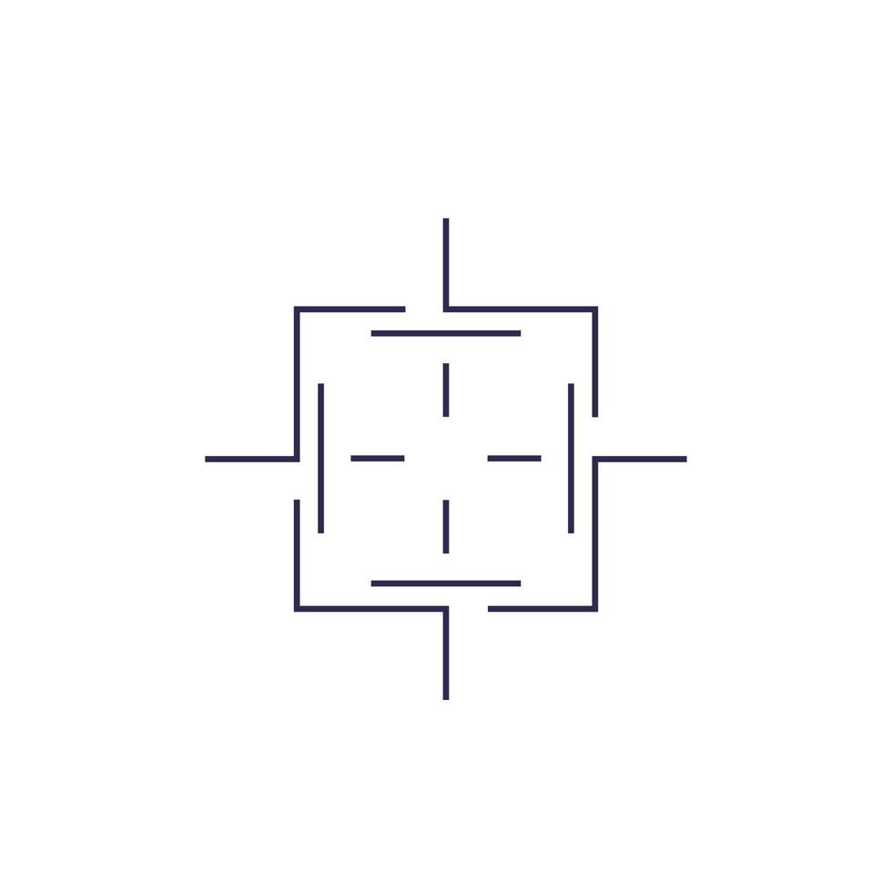 crosshair vector square line shape