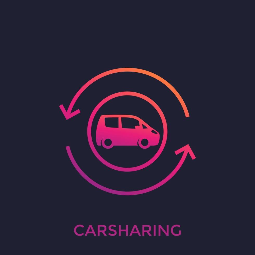 carsharing vector icon or carpooling service