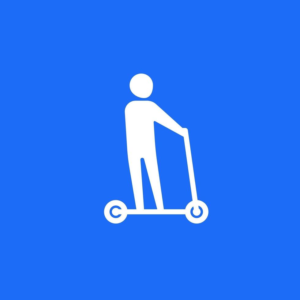 kick scooter icon with man vector