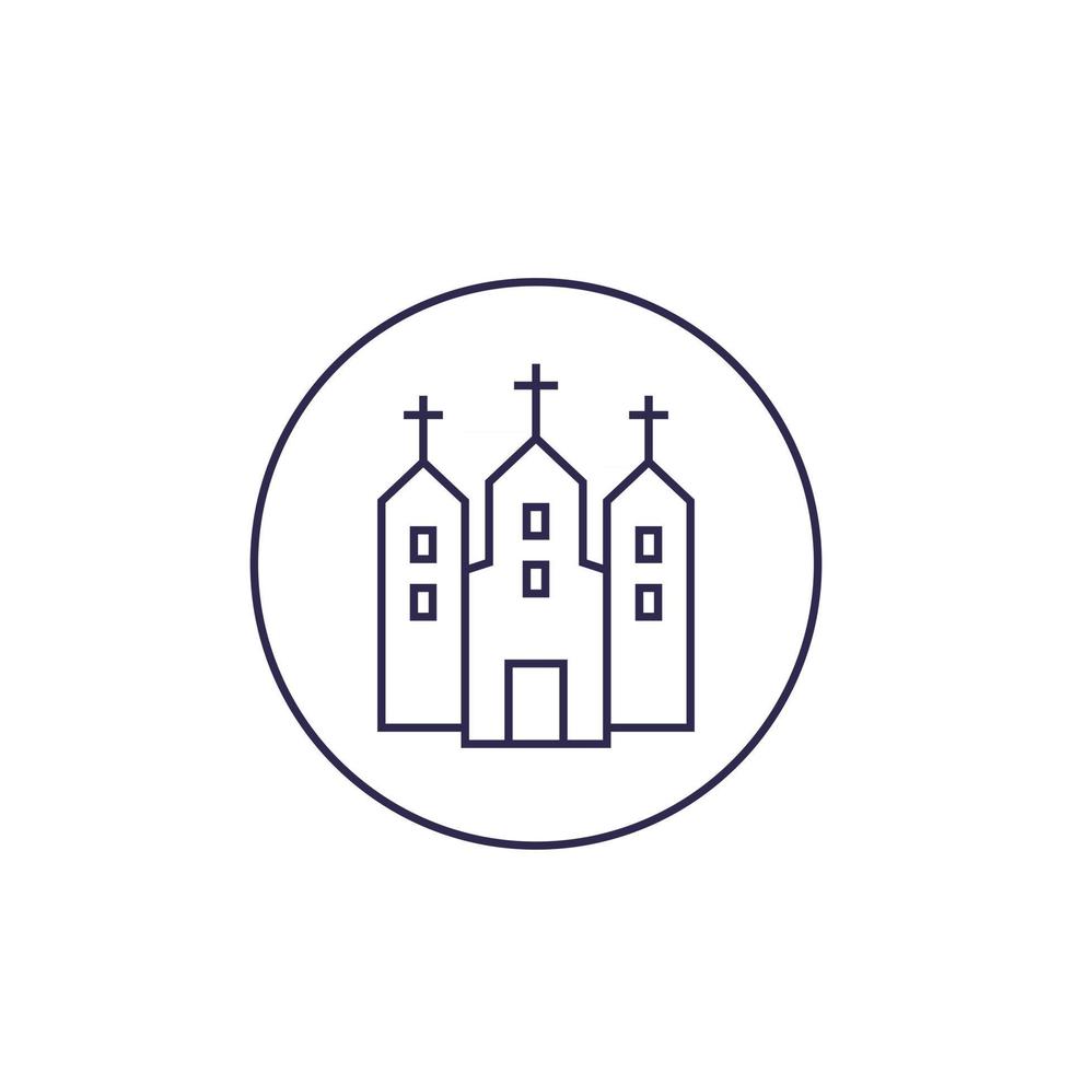 Catholic church line icon vector