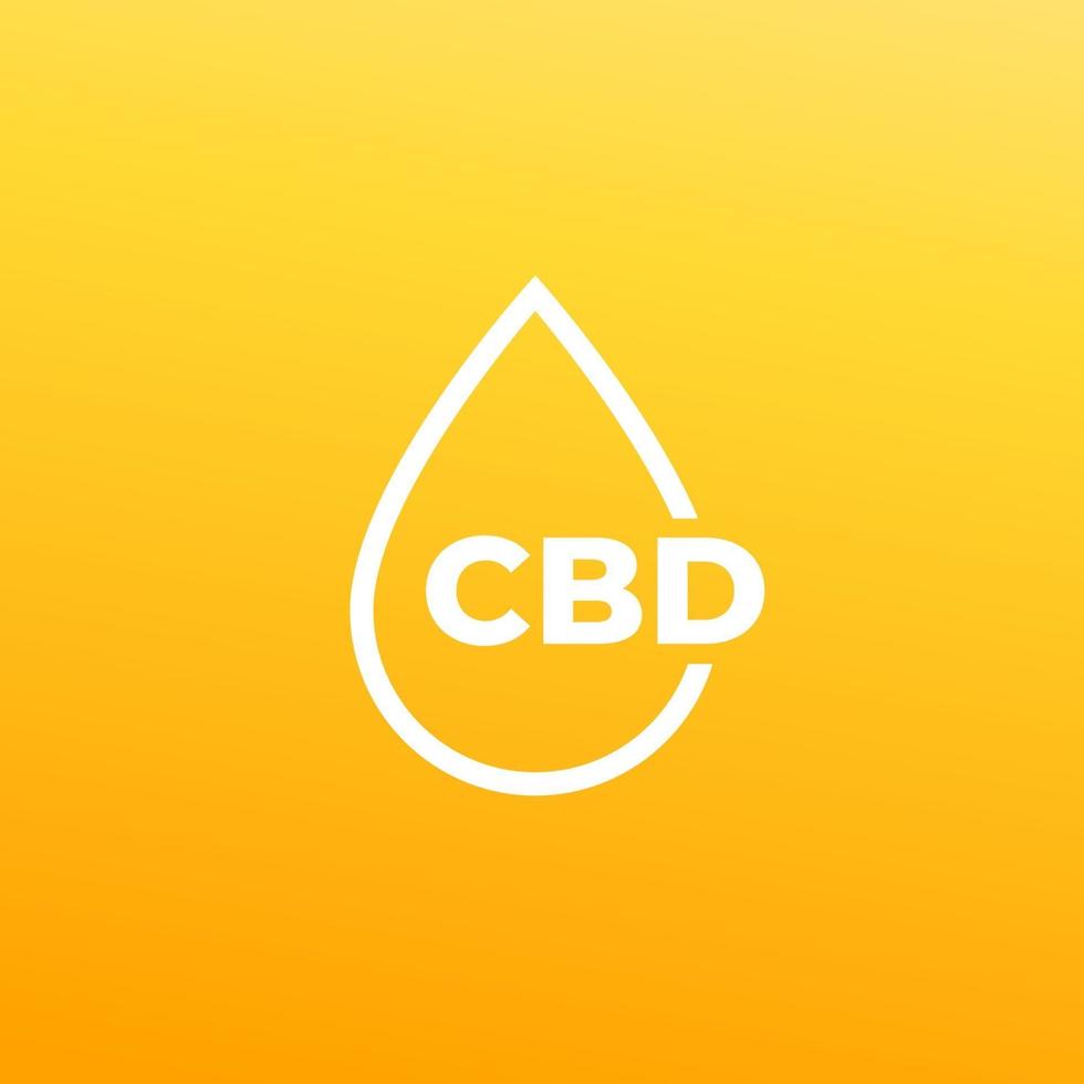 CBD oil drop vector icon