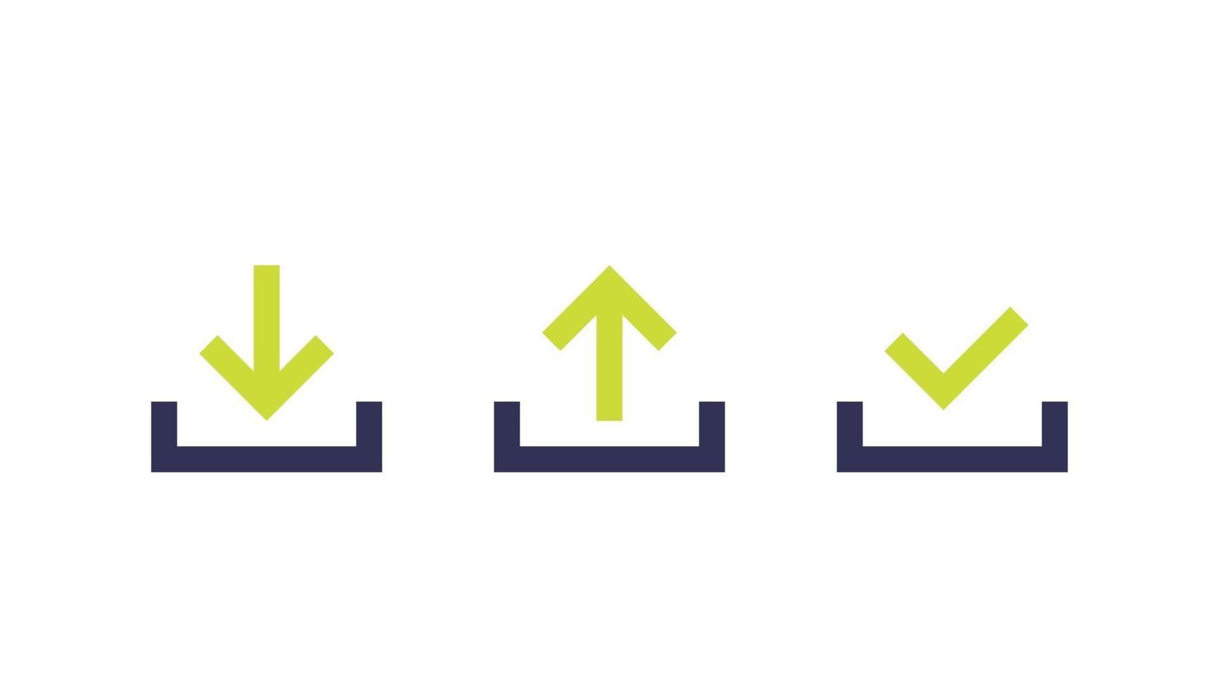 download and upload icons vector