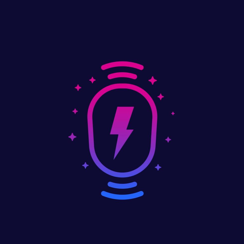 wireless charging station icon vector