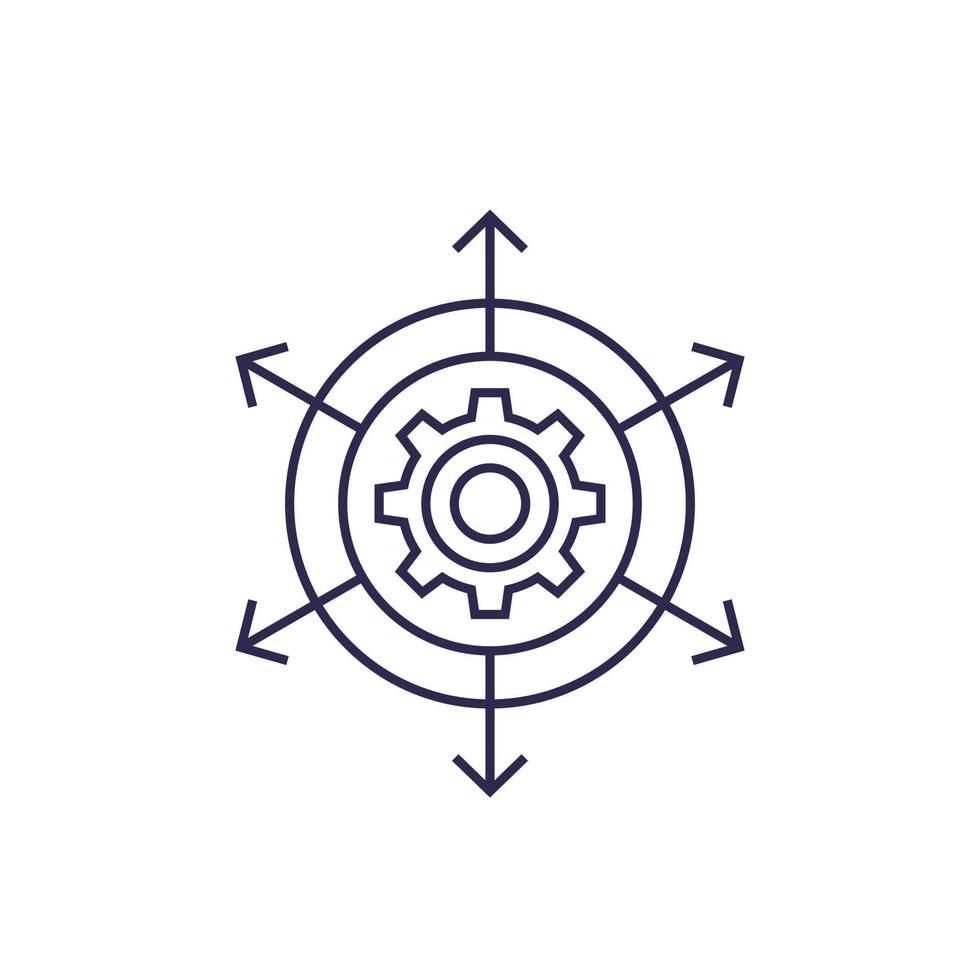 distribution and expansion vector line icon