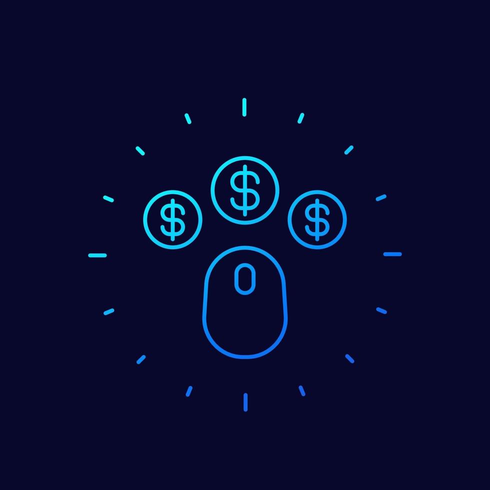 ppc pay per click vector linear icon