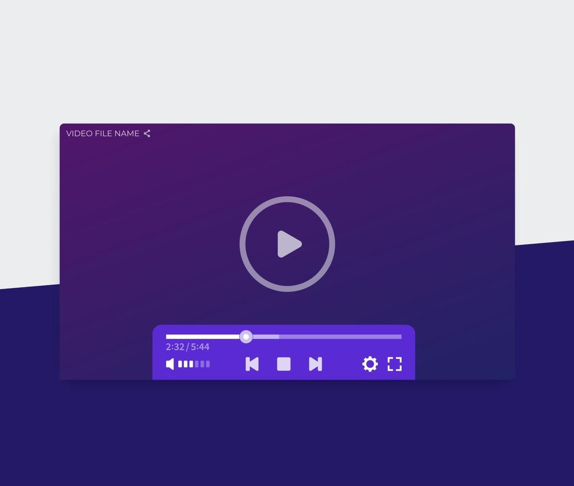 video player vector ui design