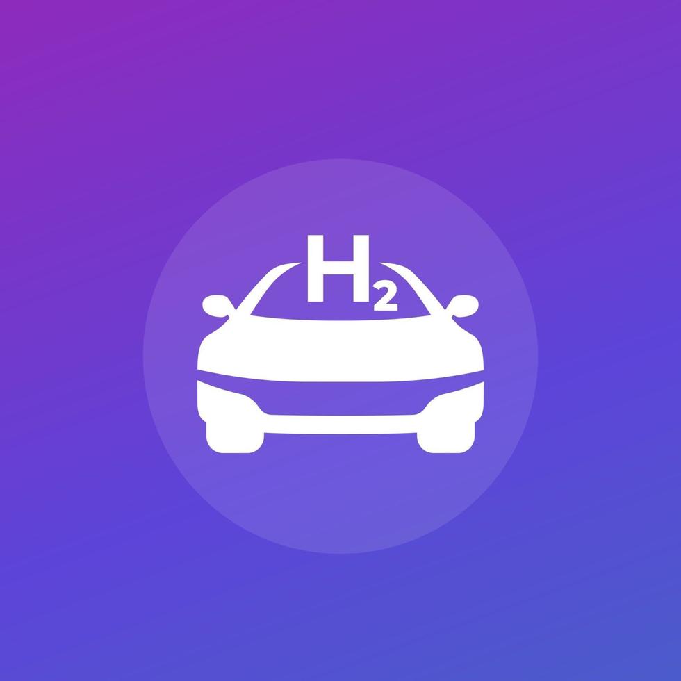 hydrogen car vector icon