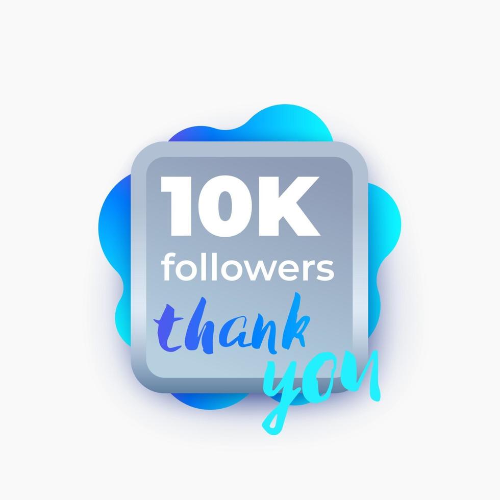10k followers greeting banner vector