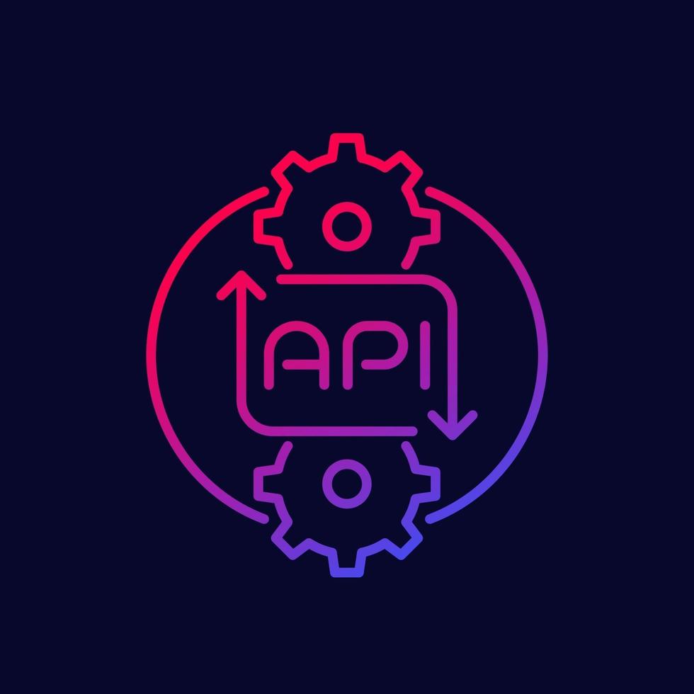 api linear icon for web 2492124 Vector Art at Vecteezy