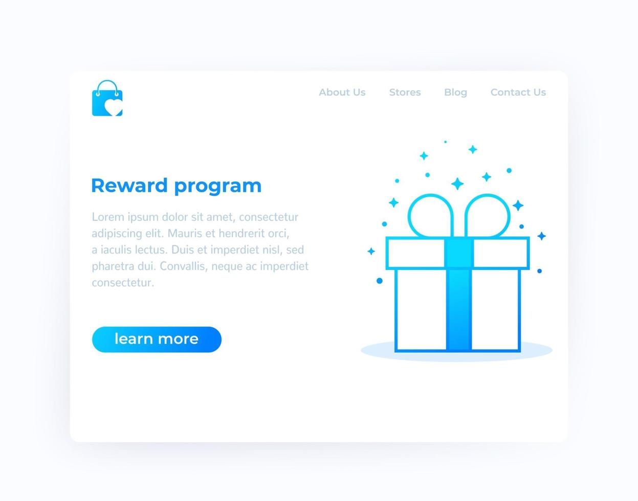 Reward program website design vector