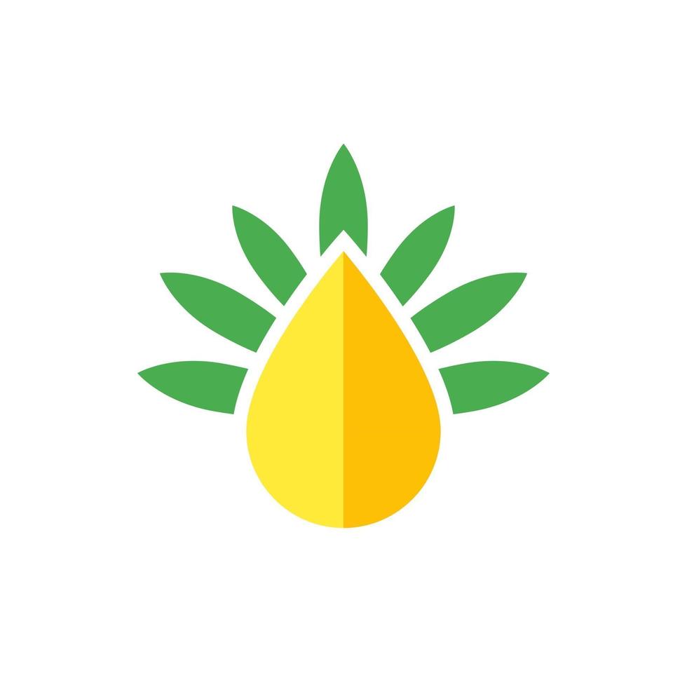 CBD oil drop vector logo