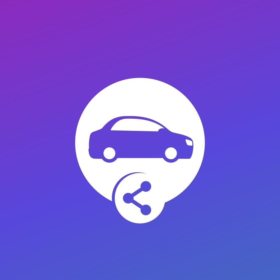 carsharing icon with car and share symbol vector