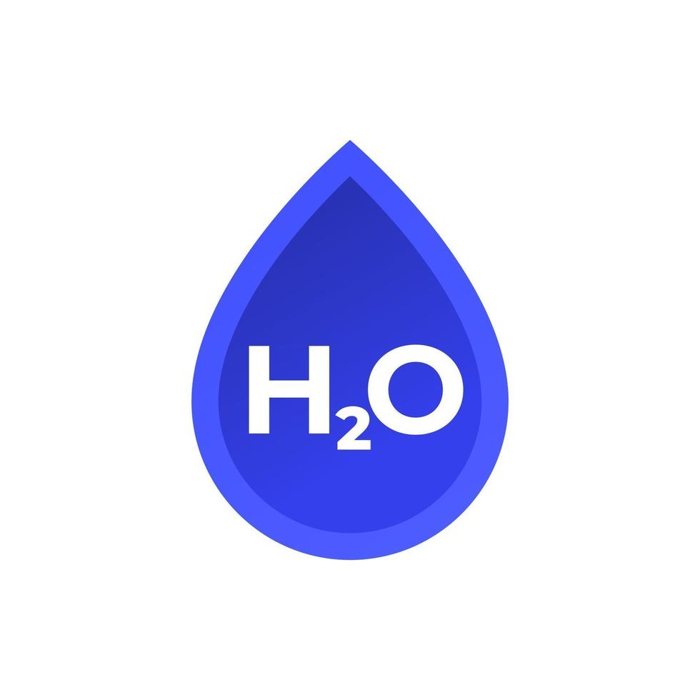 h2o icon with water drop vector