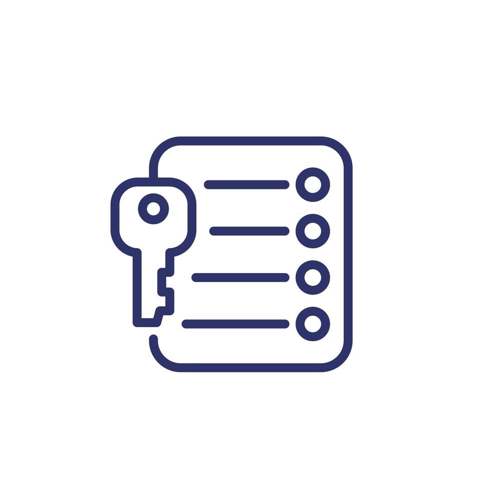 key takeaway line icon on white vector