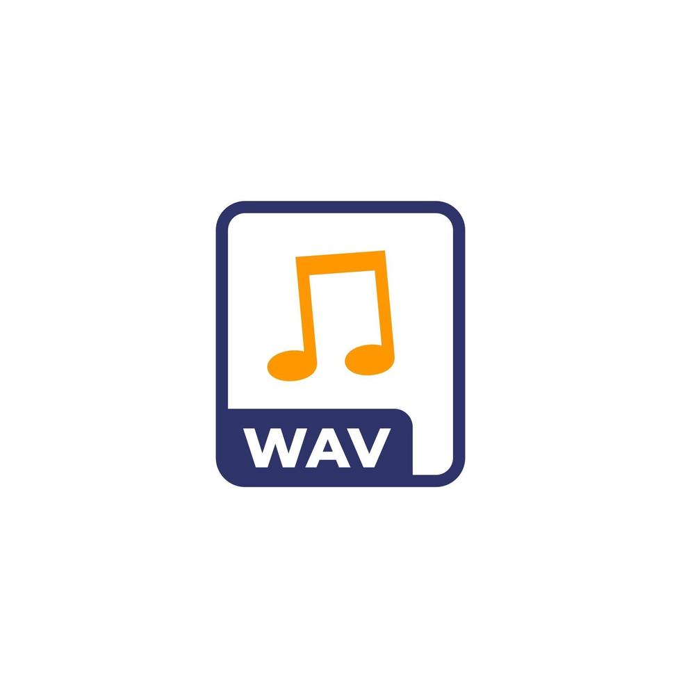 wav audio file icon on white vector