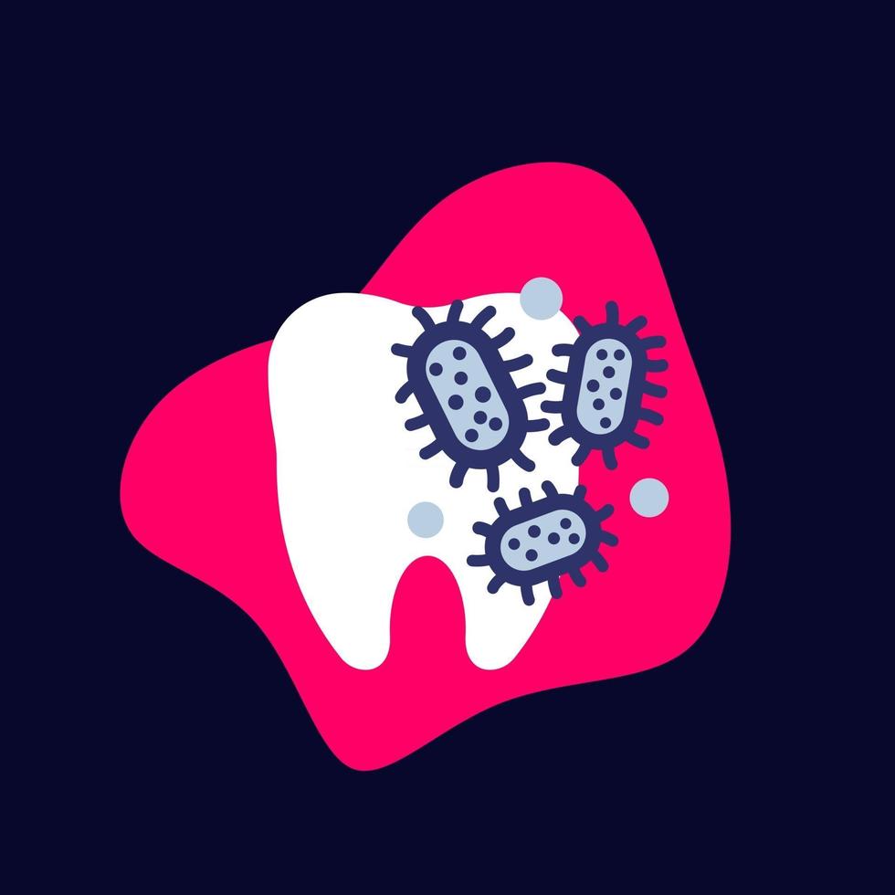 dental infection vector icon with tooth