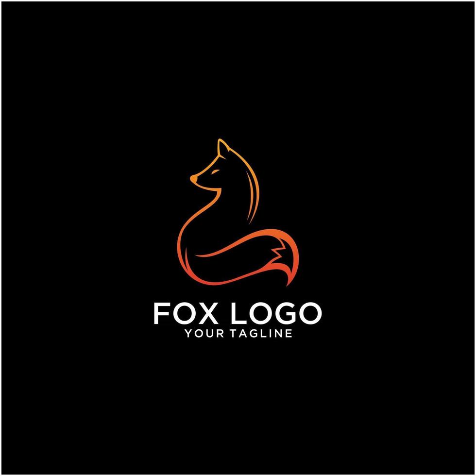 fox logo in black background vector