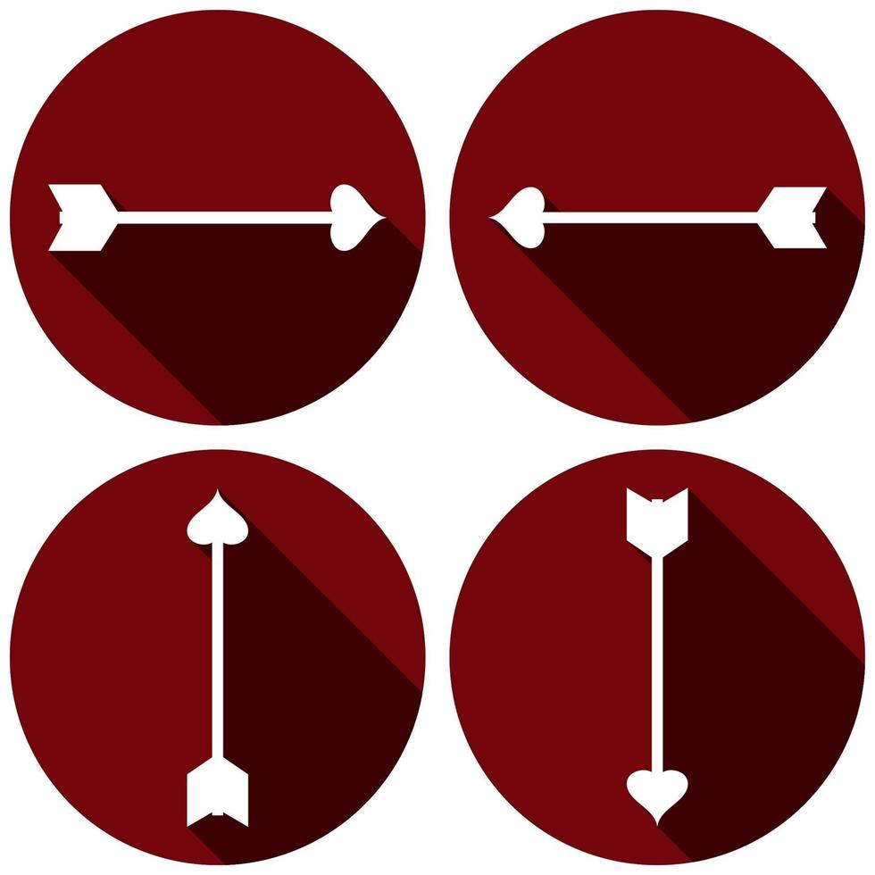 Arrows Flat Icon Set for Valentines Day vector
