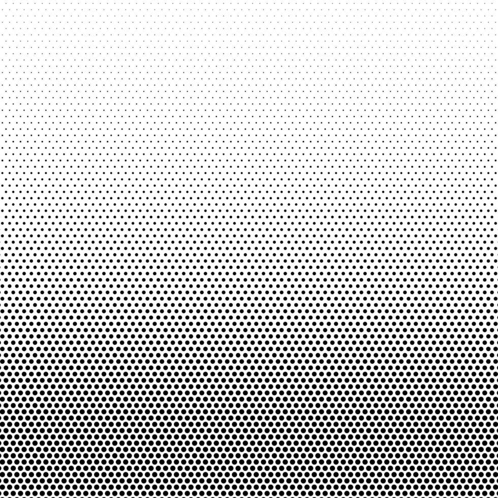 Halftone linear gradient vector pattern with black dots design element square raster texture on white background