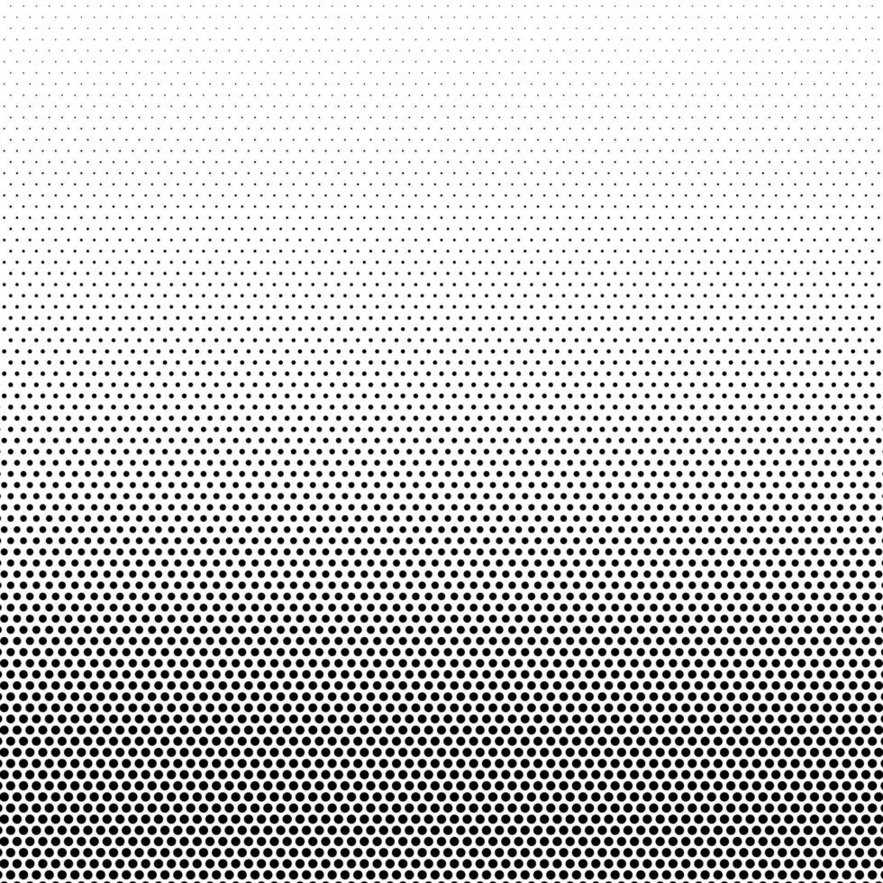 Halftone linear gradient vector pattern with black dots design element square raster texture on white background