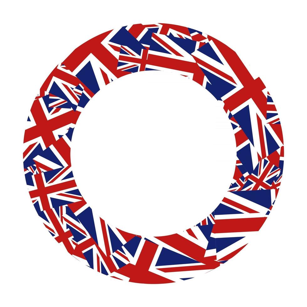 Union Jack Flag Round Border vector