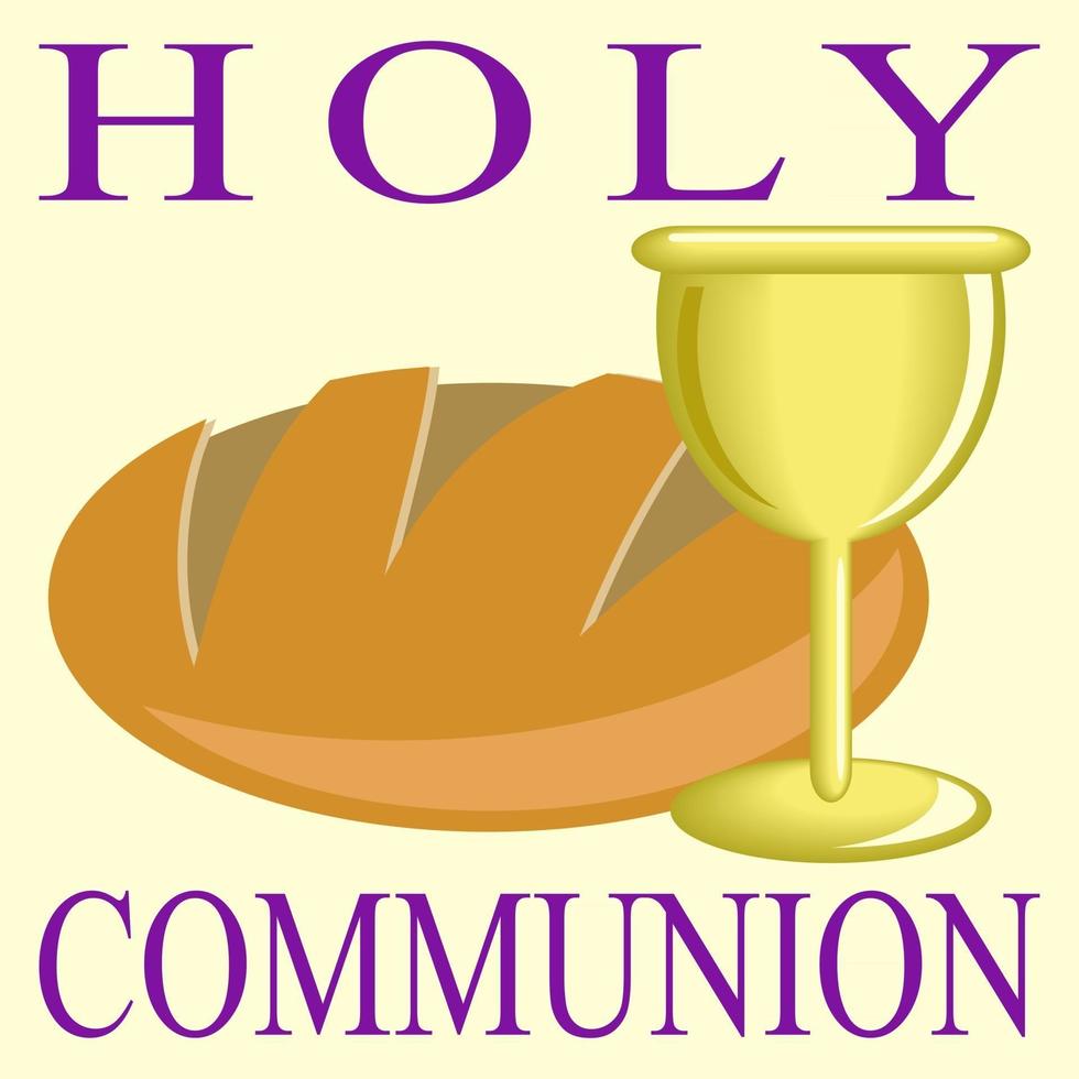 santa comunion pan y vino vector