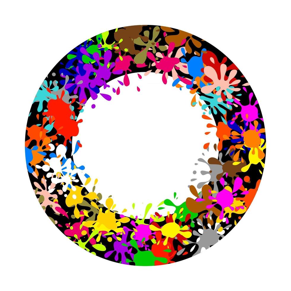 Round Paint Splat Border vector