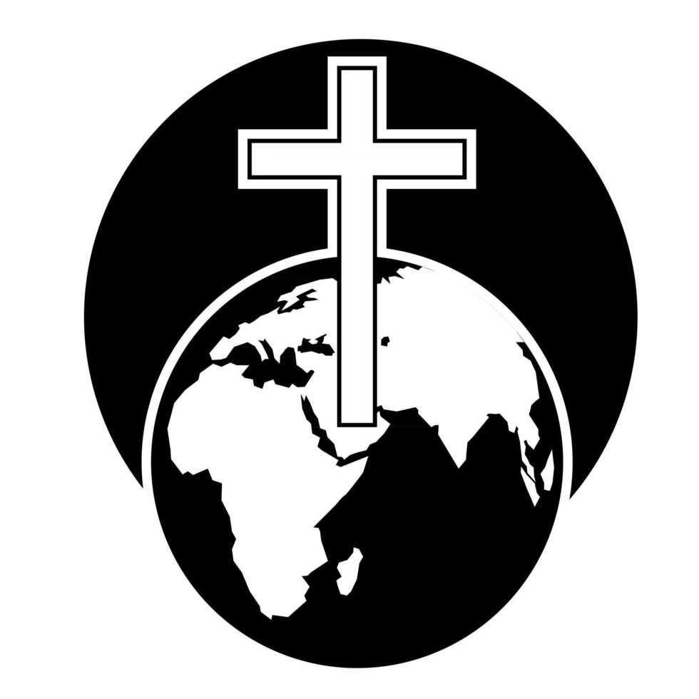 World Cross Globe Icon vector