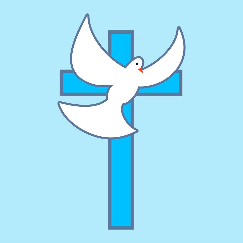 Calvary Cross and Peace Dove vector