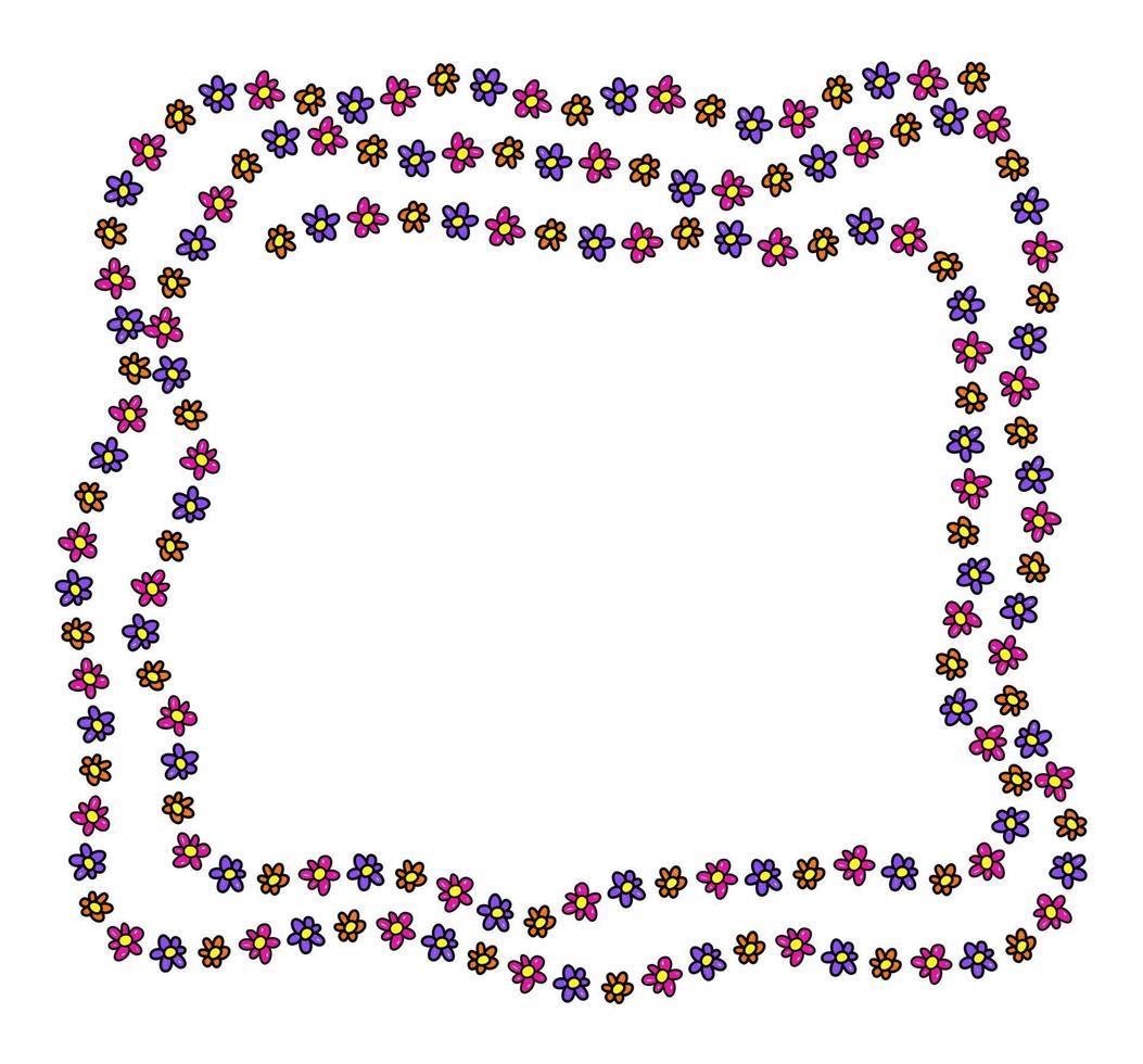 Doodle Floral Daisy Frame vector