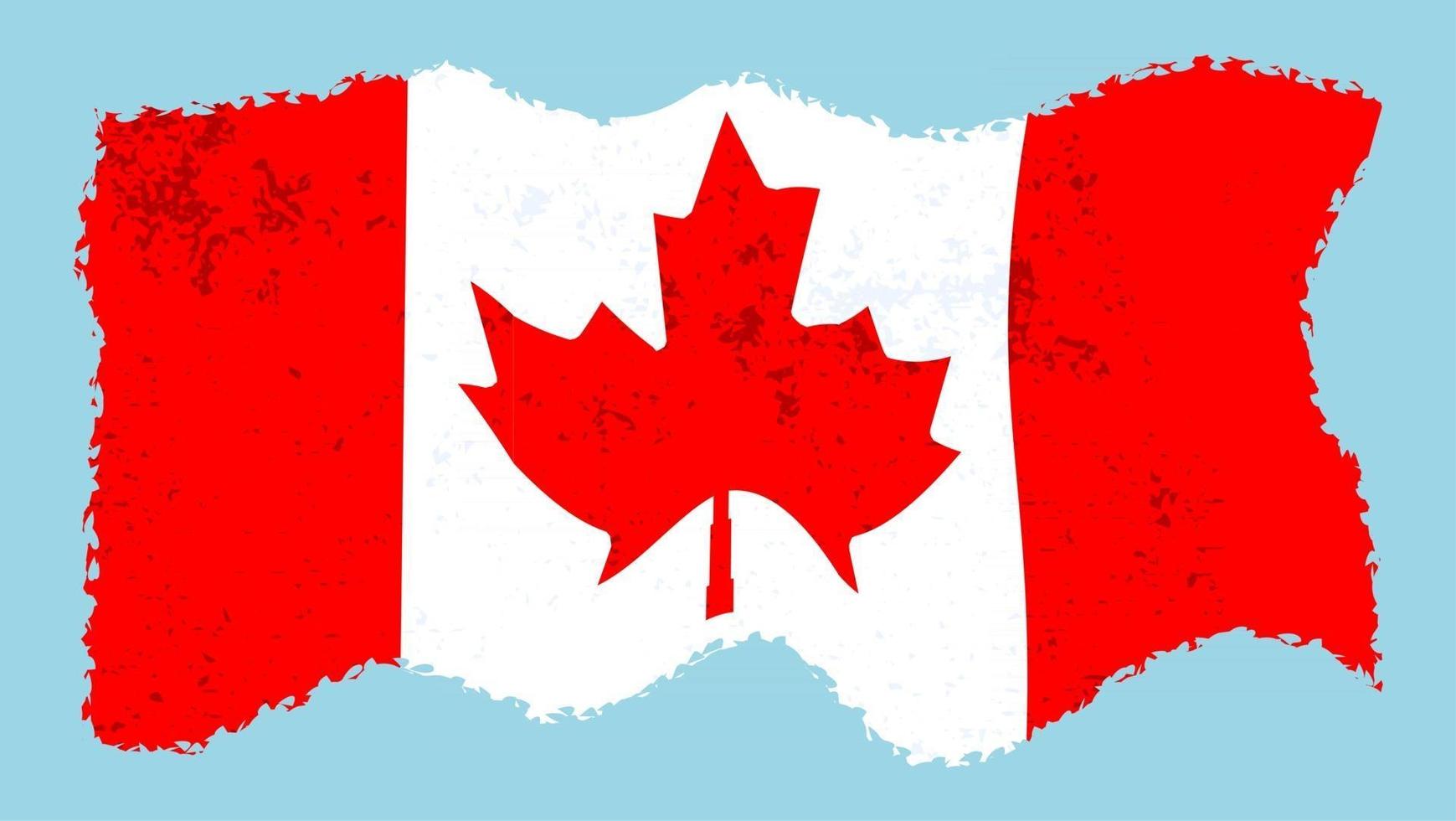 Grunge Torn Wavy Canadian Flag vector