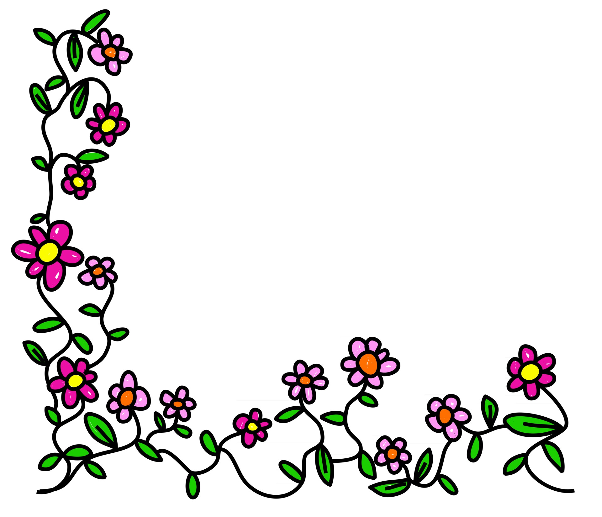 Download the Doodle Daisy Flower Corner Border 2492343