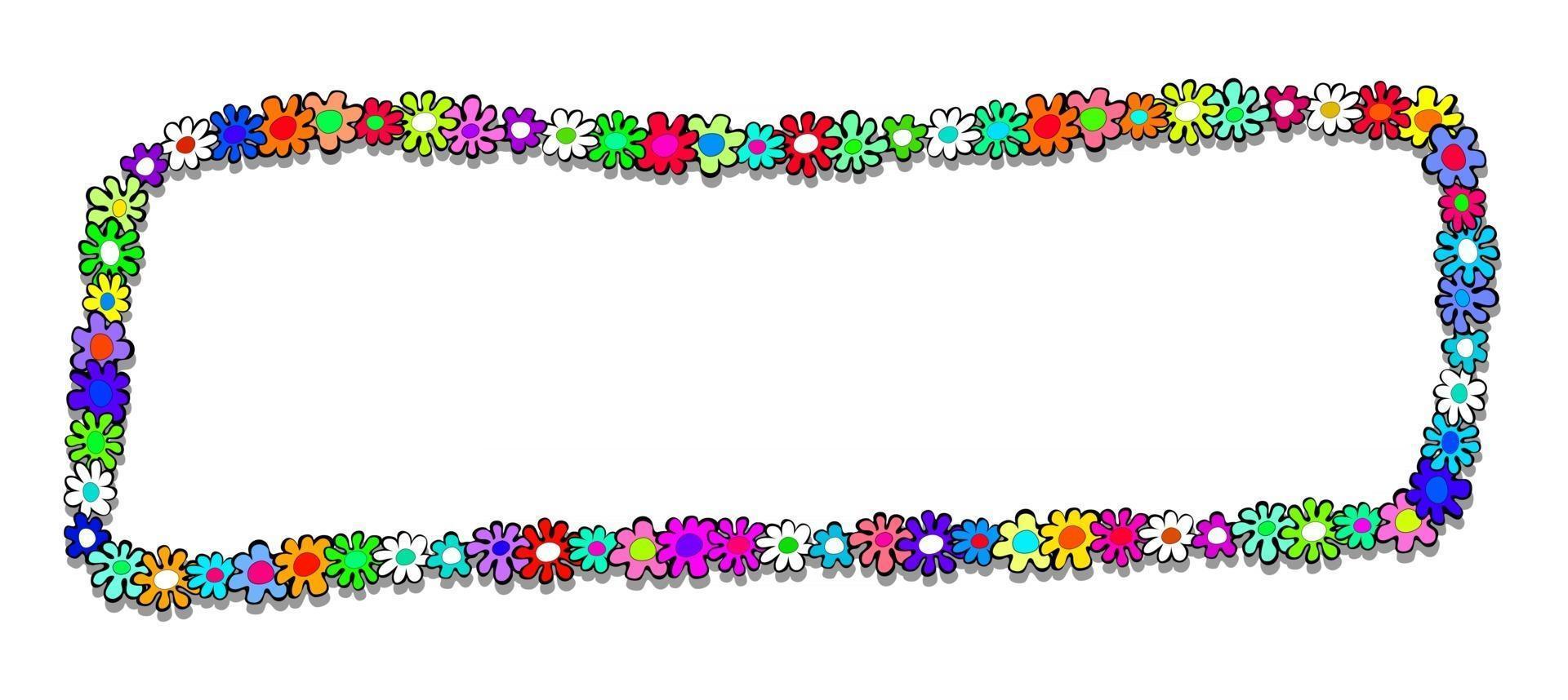 Doodle Floral Daisy Banner vector