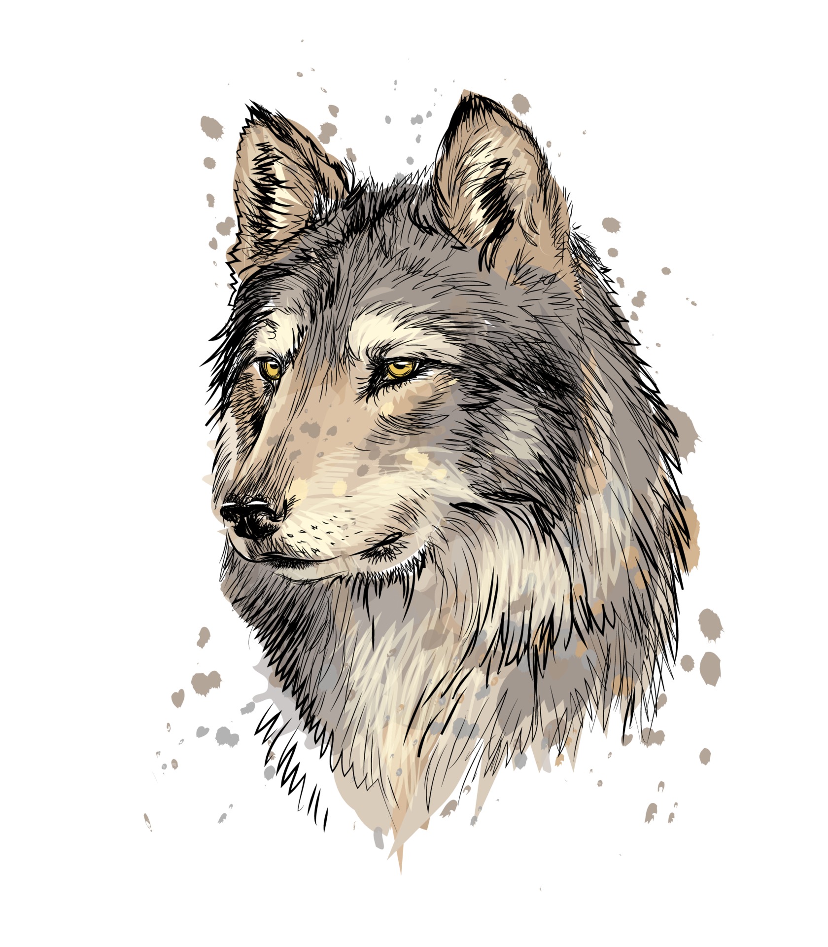 Premium Vector  Sketch of a tribal wolf tattoo vector drawing wolf head  made with patterns wolf logo