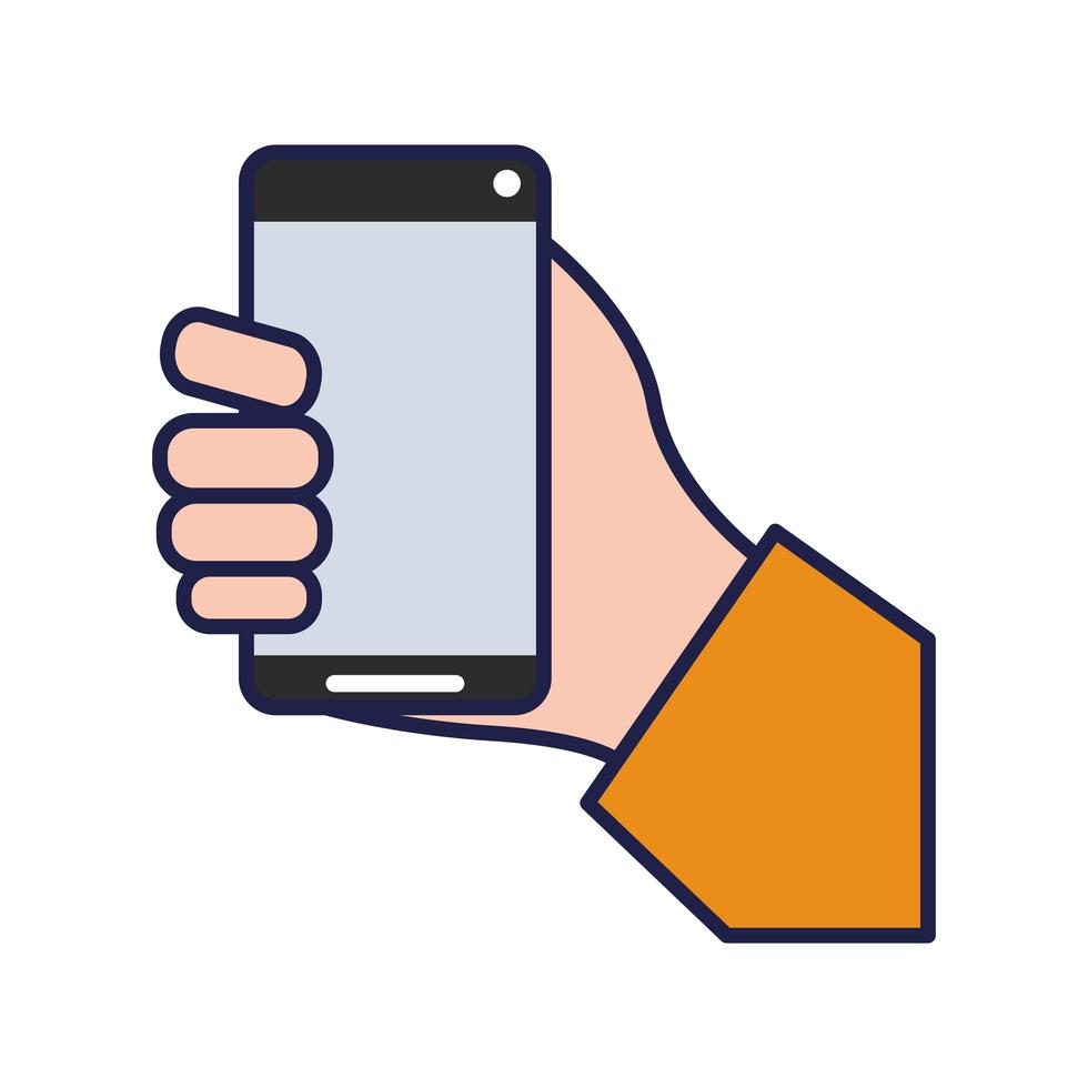 social media smartphone in hand vector