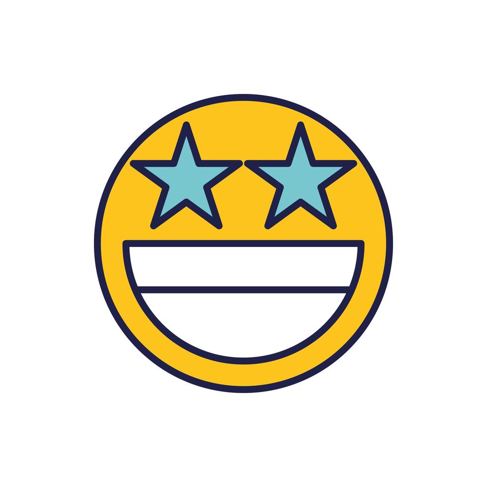 social media emoticon star eyes vector